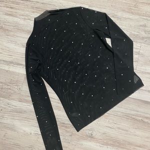 Sheer turtleneck long sleeve